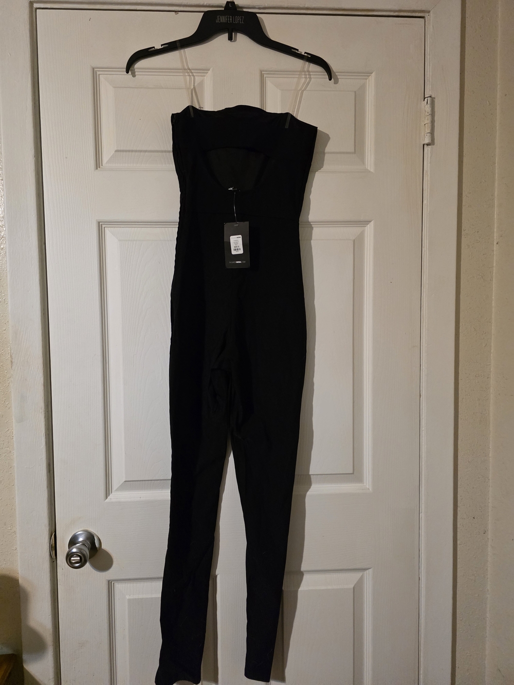 Fashion Nova Black Strapless Slim Jumpsuit